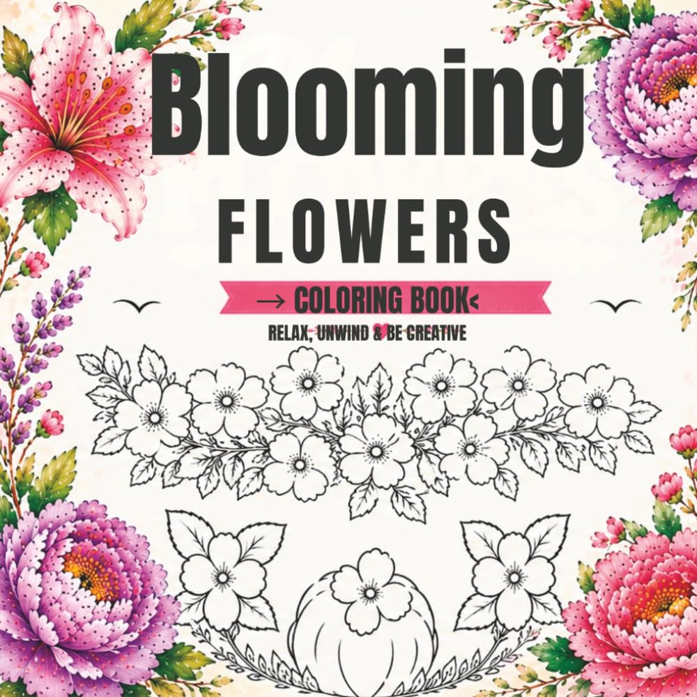 capítulo por capítulo baixar Blooming Flowers COLORING BOOK: Relaxing floral coloring pages for adults and kids • beautiful flower designs for creativity and stress relief