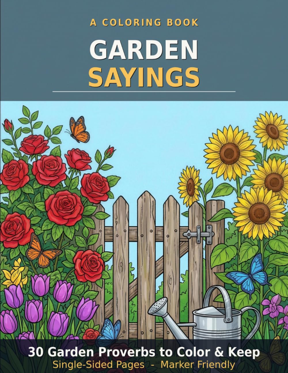 capítulo por capítulo baixar Garden Sayings Coloring Book: 30 Relaxing Garden Proverbs and Folk Wisdom Designs to Color for Adults and Seniors