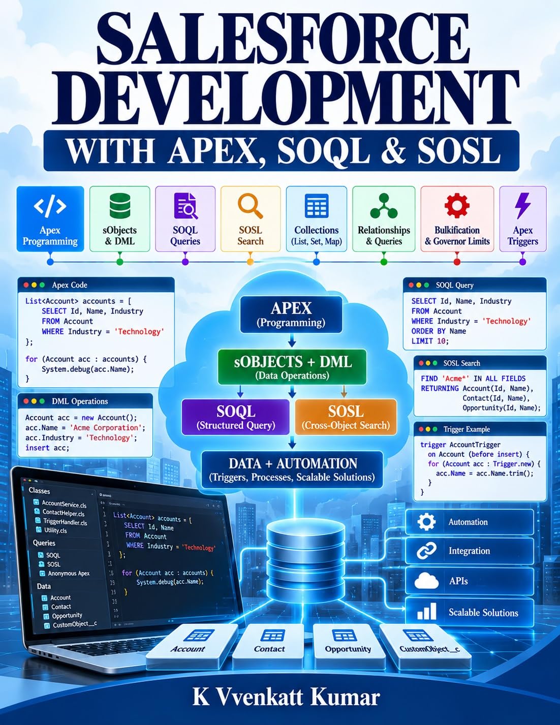 ler totalmente Salesforce Development with Apex, SOQL & SOSL: A Practical Developer Cheat Sheet for Apex Programming, SOQL Queries, SOSL Search, sObjects, DML, Triggers,... & Practical Guides Book 3) (English Edition)