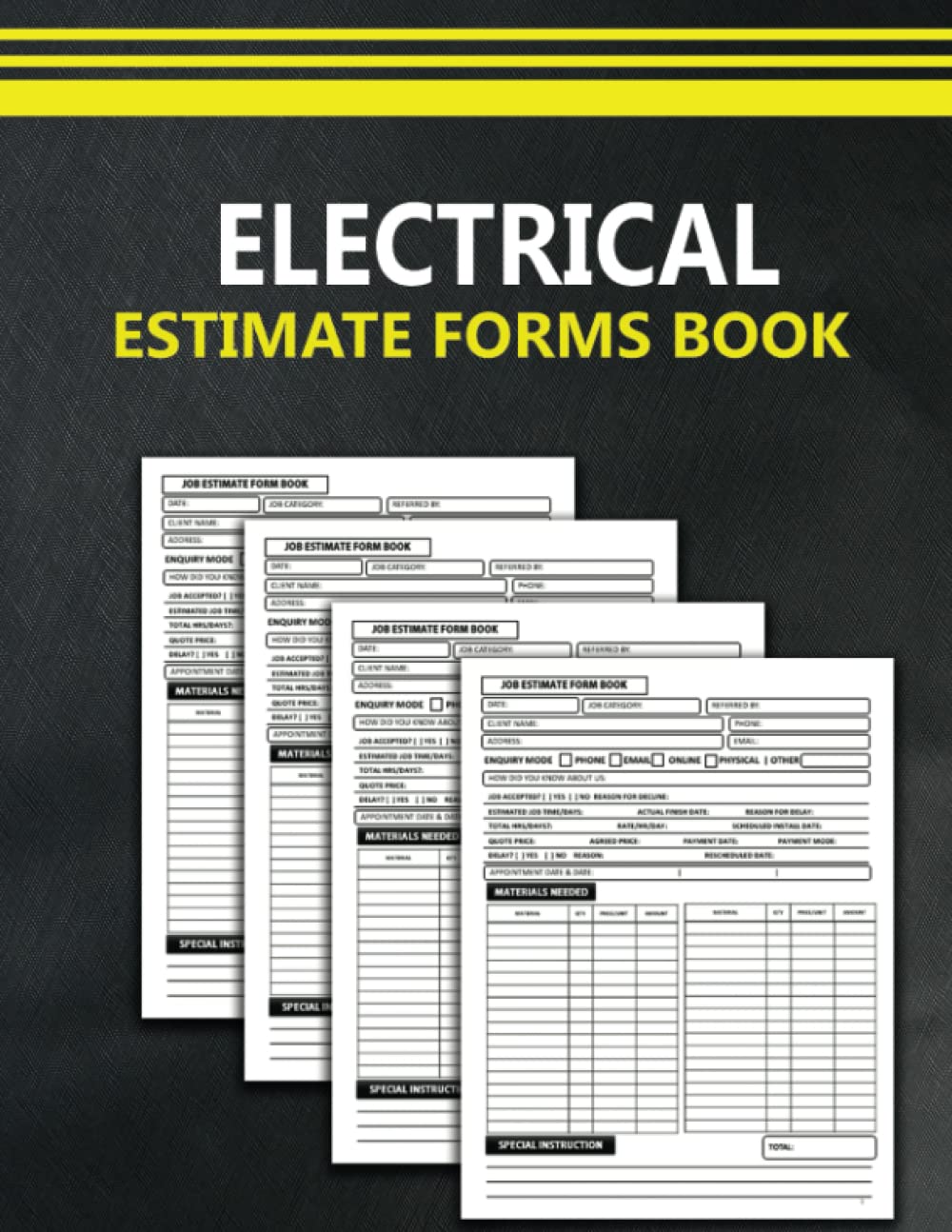 ler totalmente Electrical Estimate Forms Book: Electrical Contractor Work Order Forms Book For Electricians. Track Job Quotes, Client Details, Payment, Materials, Notes, Sketches, Instructions and Much More.