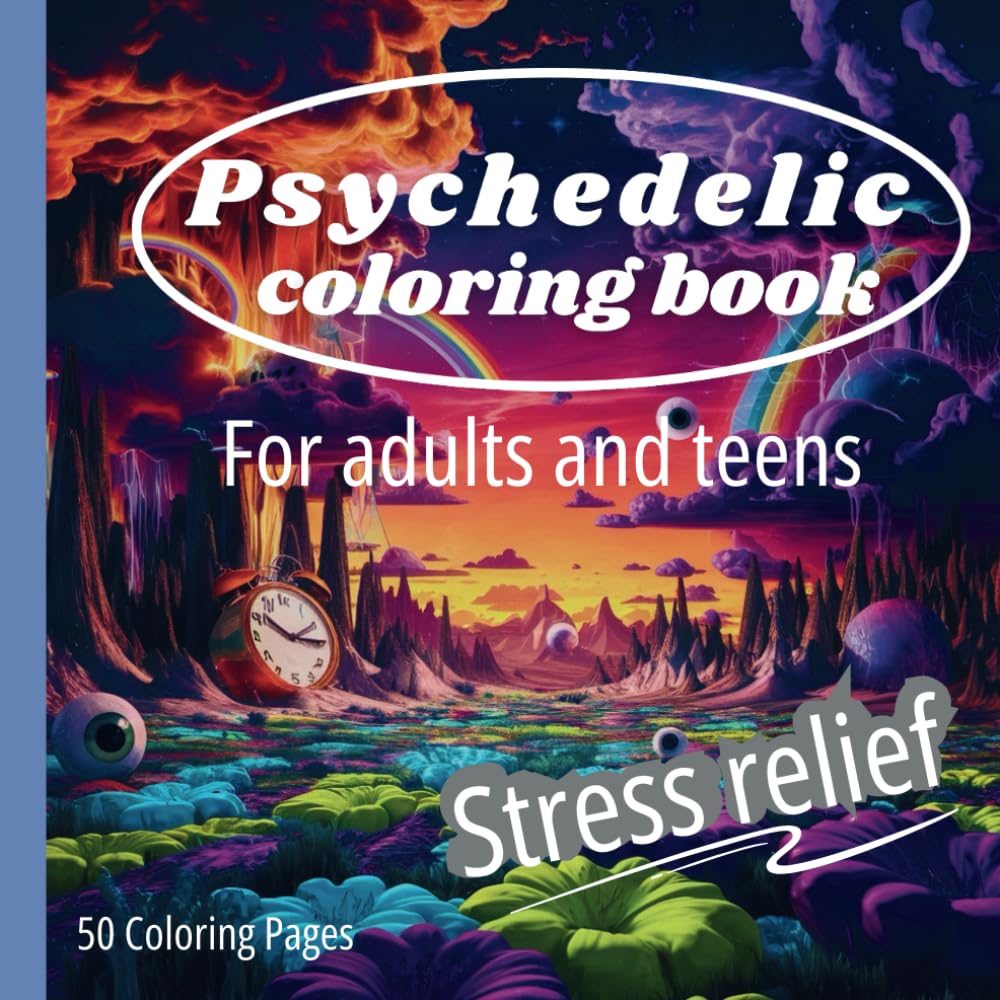 Psychedelic Coloring book. Stoner abstract drawings.: Trippy and groovy coloring for teens and adults featuring animals, frogs, mushrooms, aliens.... for stress relief. Funny gift. Anxiety relief baixar livro de graça