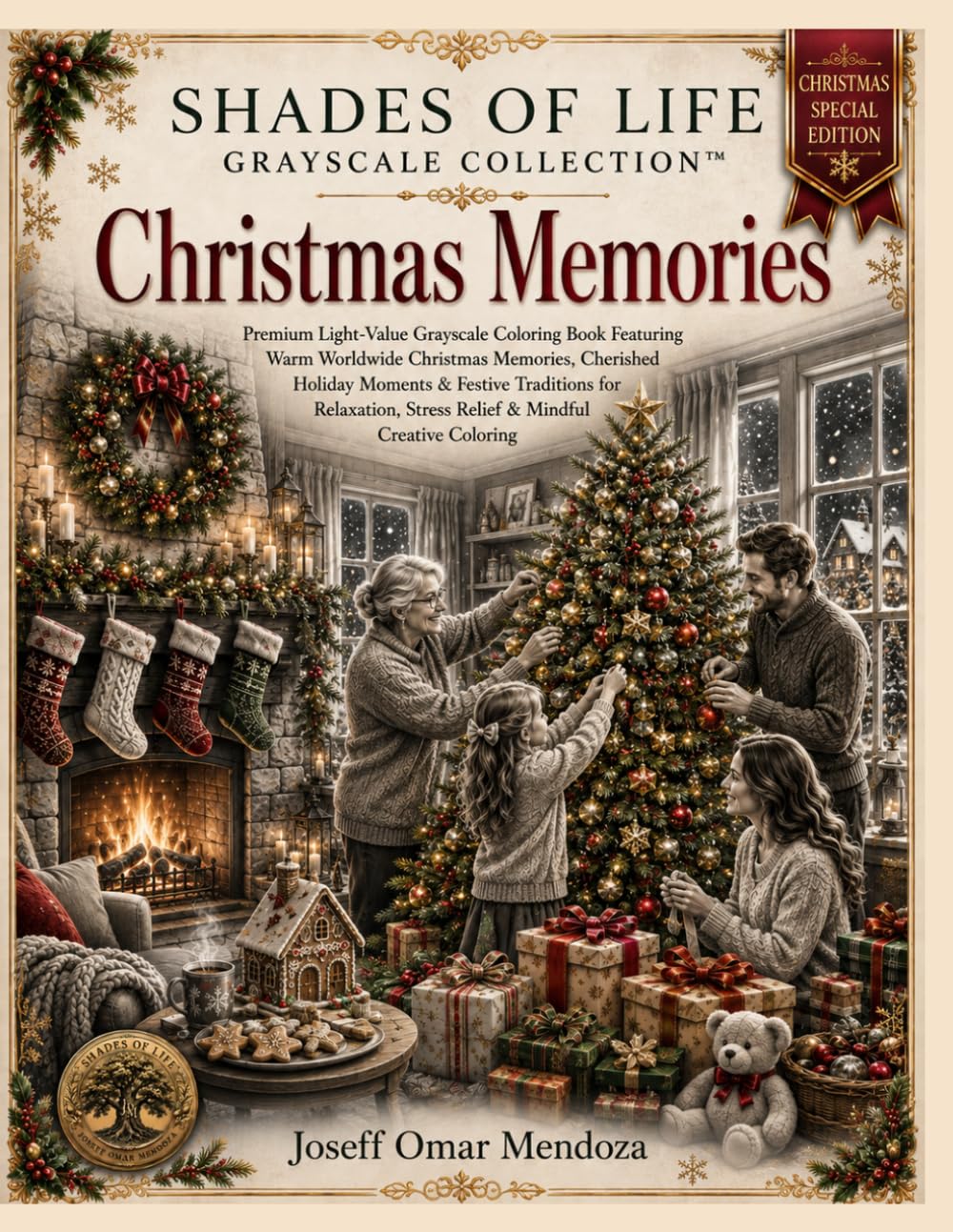 Christmas Memories: Premium Light-Value Grayscale Coloring Book Featuring Heartwarming Christmas Scenes, Worldwide Holiday Traditions, Cozy Winter... (Shades of Life Grayscale Collection) baixar o livro de graça