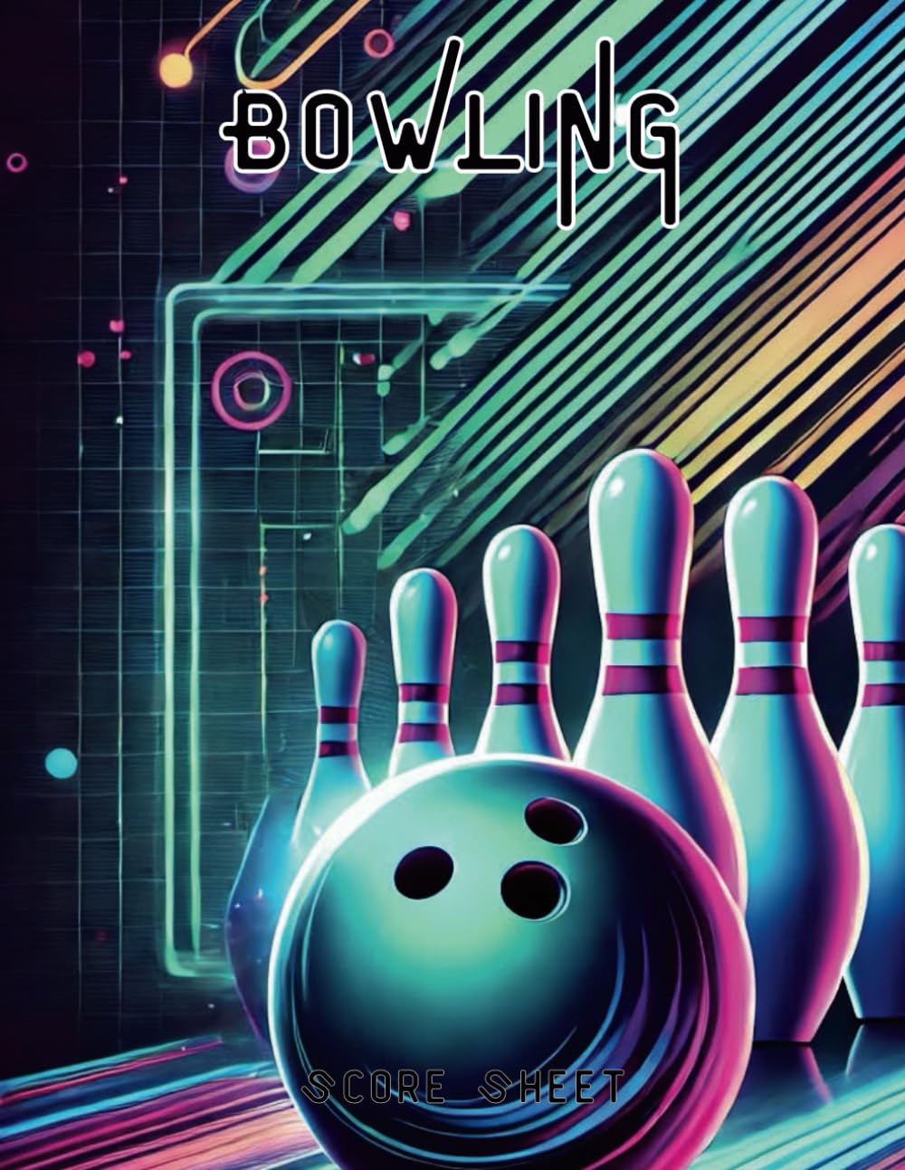 ler totalmente GlowStrike Bowling Score Sheet Book: Track Scores for Up to 4 Players – 8x11 Bowling Log with Neon-Inspired Cover Design