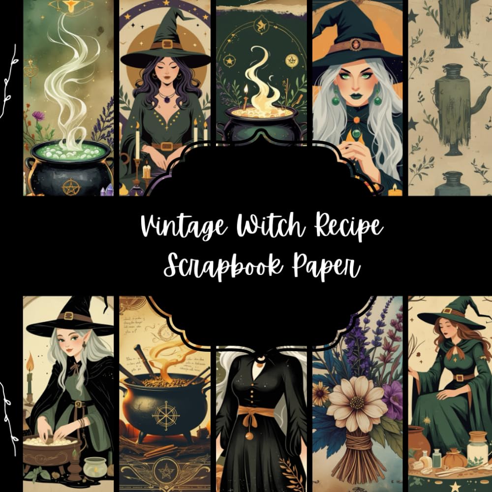 Vintage Witch Recipe Scrapbook Paper, Witchcraft Junk Journal Paper, Fantasy Decorative Paper, DIY Projects, Origami, Collage Sheets, Decoupage Paper, 10 Designs, Double SIded baixar o livro de graça