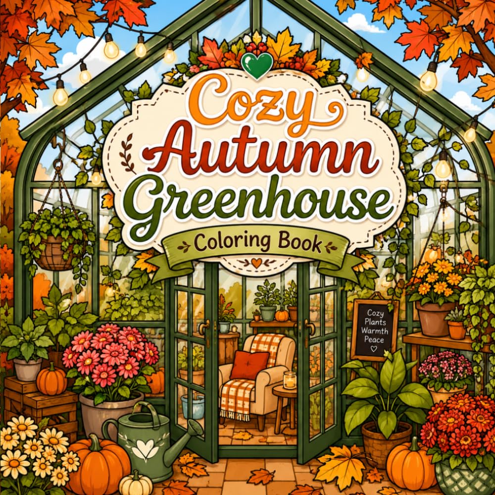 Cozy Autumn Greenhouse Coloring Book: A Cozy Fall Coloring Book with Greenhouses, Pumpkins, Flowers & Peaceful Moments baixar o livro de graça
