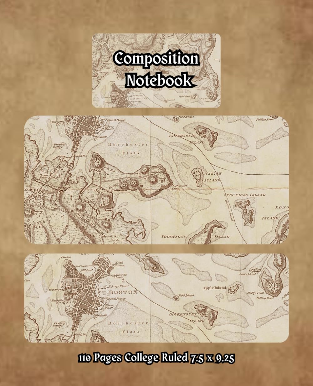 Retro Old Paper Map Looking Style Cover Composition Notebook: Vintage Historical Style Cover with 110 Pages College Ruled for Home and Work, School, College, University baixar livro de graça
