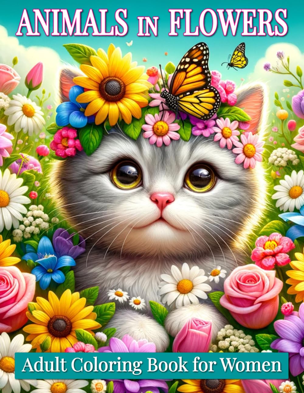 Animals in Flowers Adult Coloring Book for Women: A Serene Escape: 50 Enchanting Scenes for Women to Soothe the Mind and Alleviate Stress Through the Beauty of Nature. baixar livro de graça