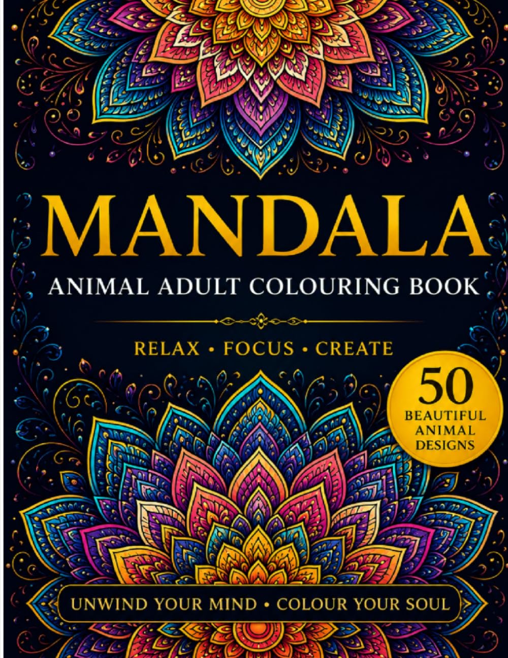 capítulo por capítulo baixar Animal Mandala: Adult Coloring Book: 50 Beautiful Animal Designs for Relaxation, Creativity and Mindful Coloring