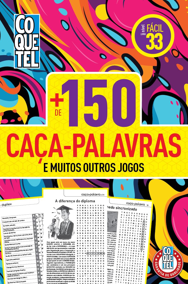 Livro Coquetel + 150 Caça-Palavras Fácil 33
