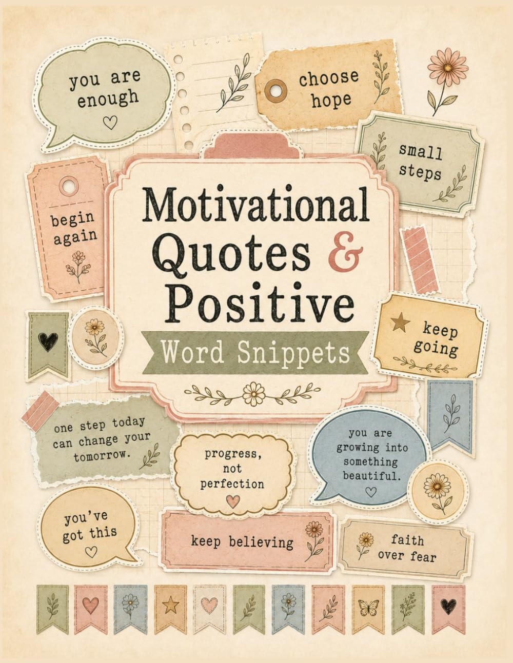 Motivational Quotes & Positive Word Snippets: Cut-Out Encouraging Words, Phrases, Captions, Labels, Tags, Tickets for Junk Journals, Scrapbooks, Collage, Card Making, Planners, and Paper Crafts baixar o livro de graça