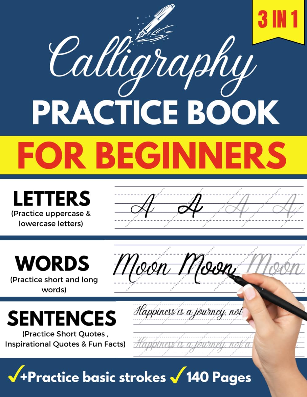 capítulo por capítulo baixar Calligraphy practice book: Modern Calligraphy and hand lettering for adults and kids, penmanship workbook for beginners to learn writing skills
