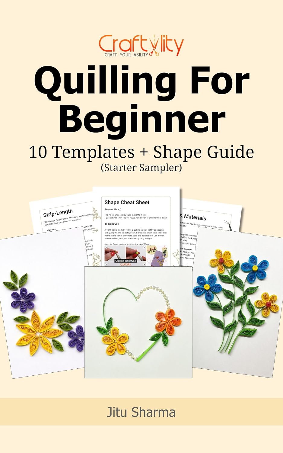 ler totalmente Quilling for Beginners: 10 Printable Templates + Shape Guide (Starter Sampler) (English Edition)