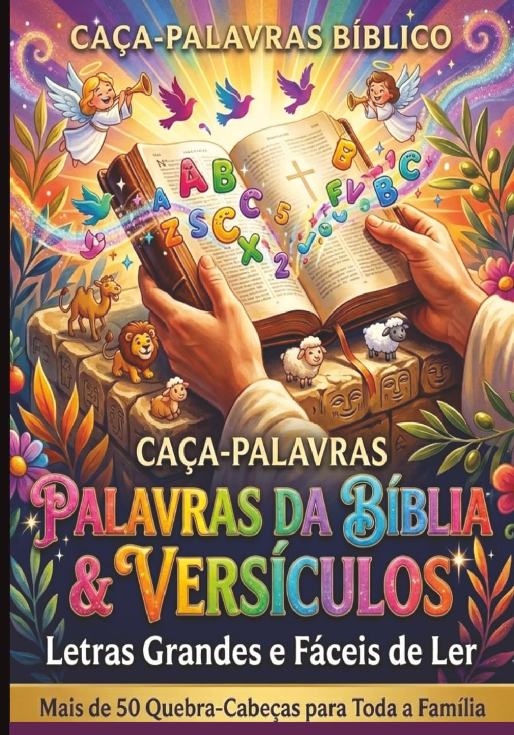 ler totalmente CAÇA-PALAVRAS BÍBLICO & VERSÍCULOS: Mais de 50 Desafios Inspiradores em Letras Grandes para Exercitar a Mente, Fortalecer a Fé e Relaxar Com Toda a Família (Portuguese Edition)