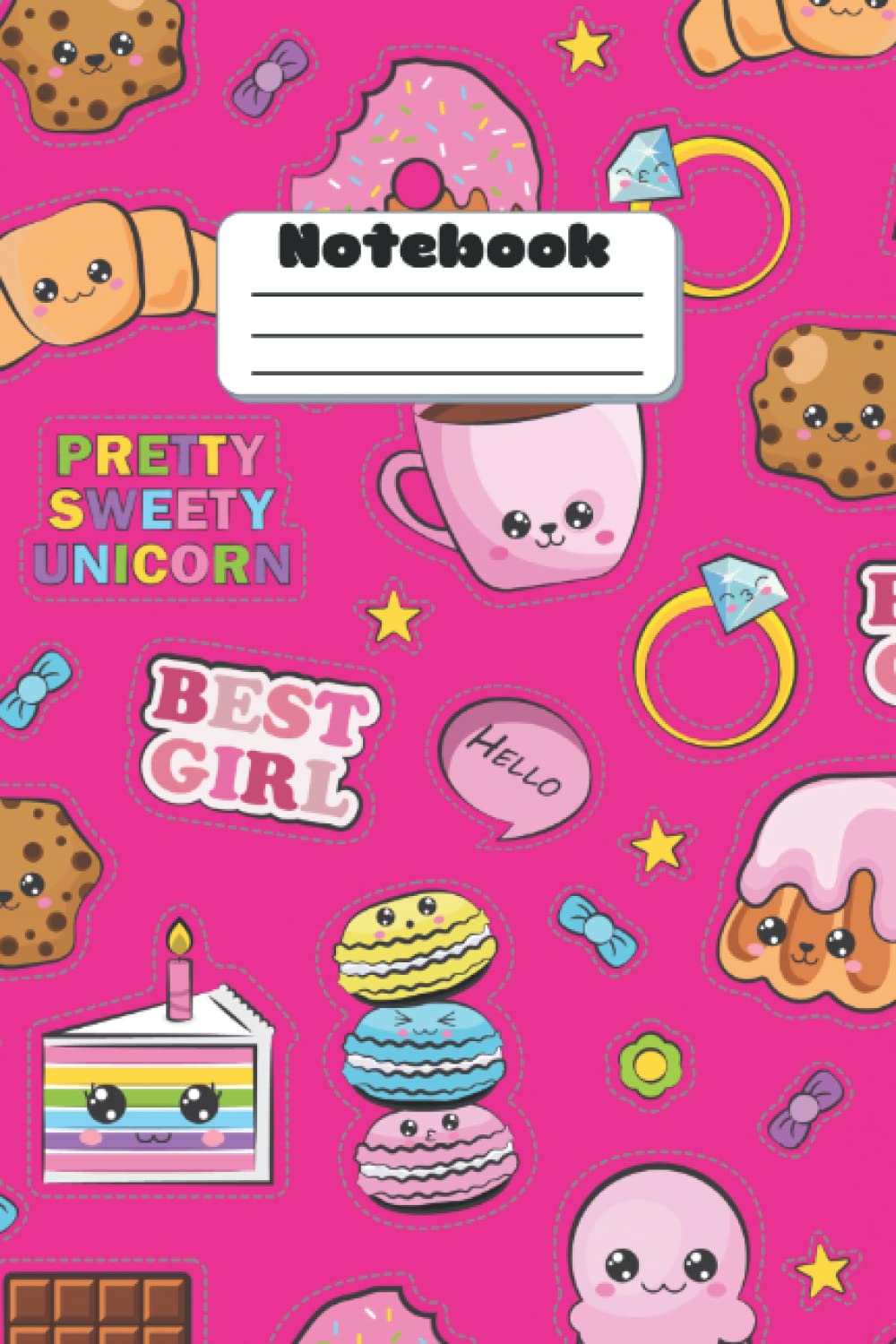 Cute Kawaii Sweety - Notebook with no lines: Well Designed Japan style book with Cute Aesthetic Decorations on every page. For Kids and Grown-ups! baixar o livro de graça