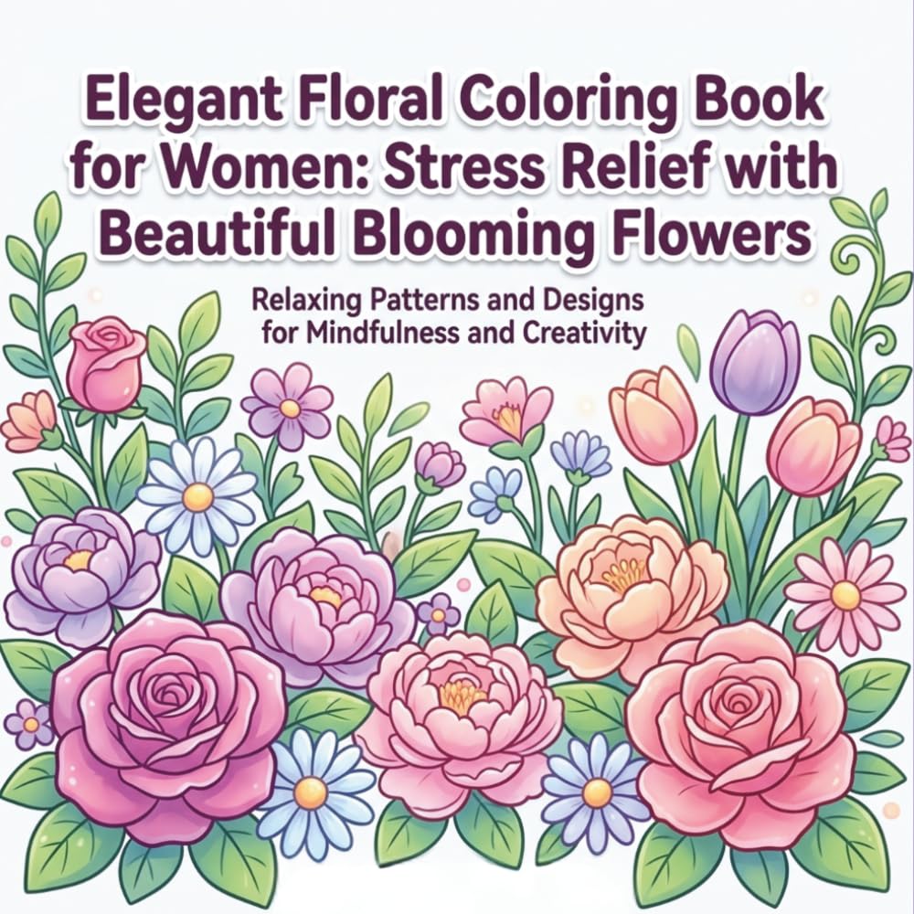 Beautiful Flowers Coloring Book for Women: 50 Beautiful Floral Designs for Relaxation and Stress Relief baixar o livro de graça