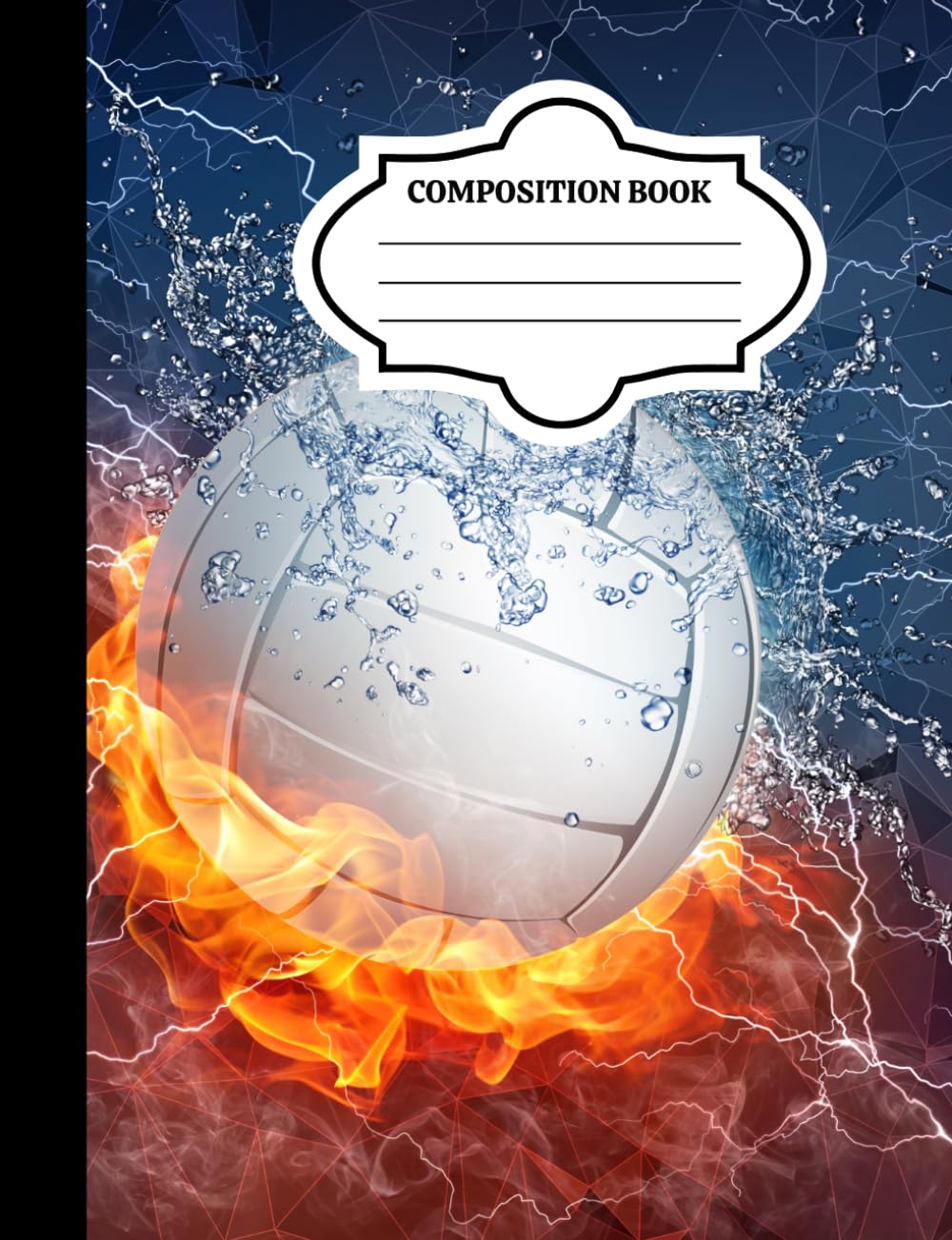 Flaming Volleyball Composition Notebook – Volleyball Fire Design Journal | Wide Ruled 110 Pages | Sports Notebook for Students, Athletes & Volleyball Fans | 7.44 x 9.69 Inch baixar livro de graça