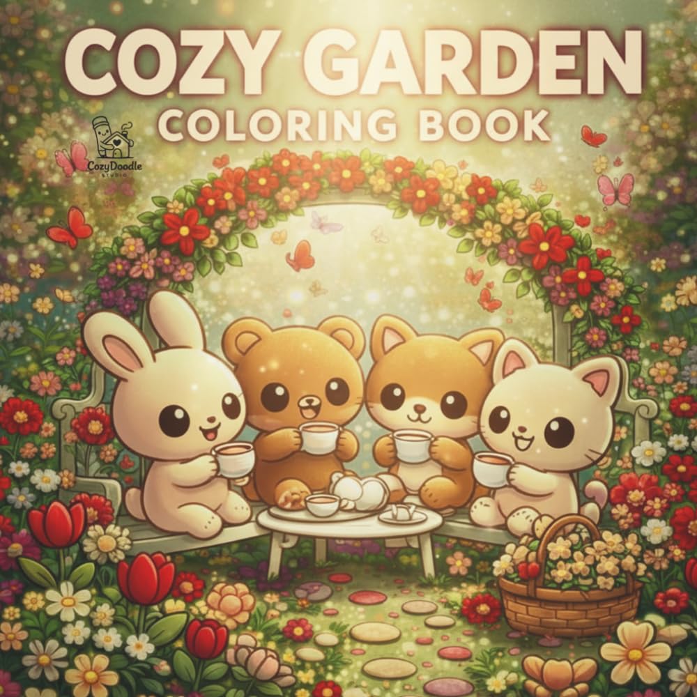 Cozy Garden Coloring Book: Cute & Relaxing Cottagecore Garden Scenes for Stress Relief | Cozy Kawaii Coloring Book for Adults and Teens (Polish Edition) baixar livro de graça