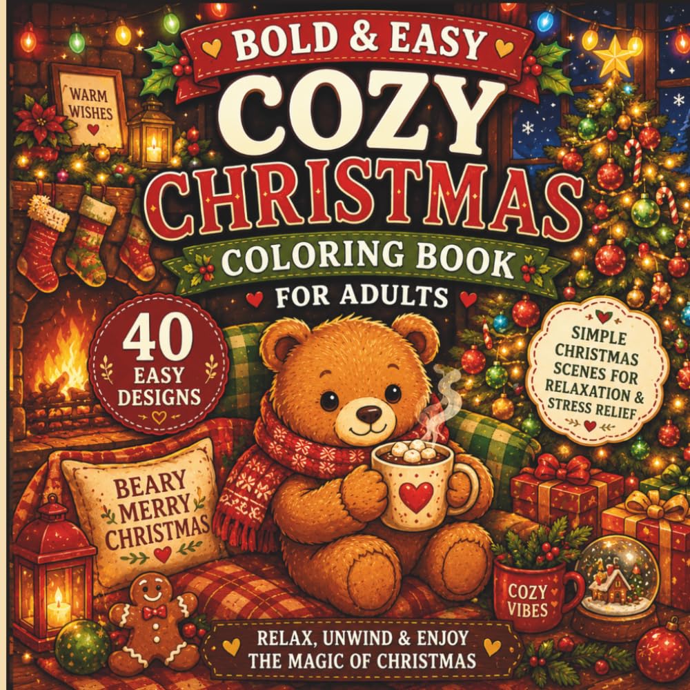 Bold & Easy Cozy Christmas Coloring Book for Adults (Cozy Coloring Collection) baixar livro de graça