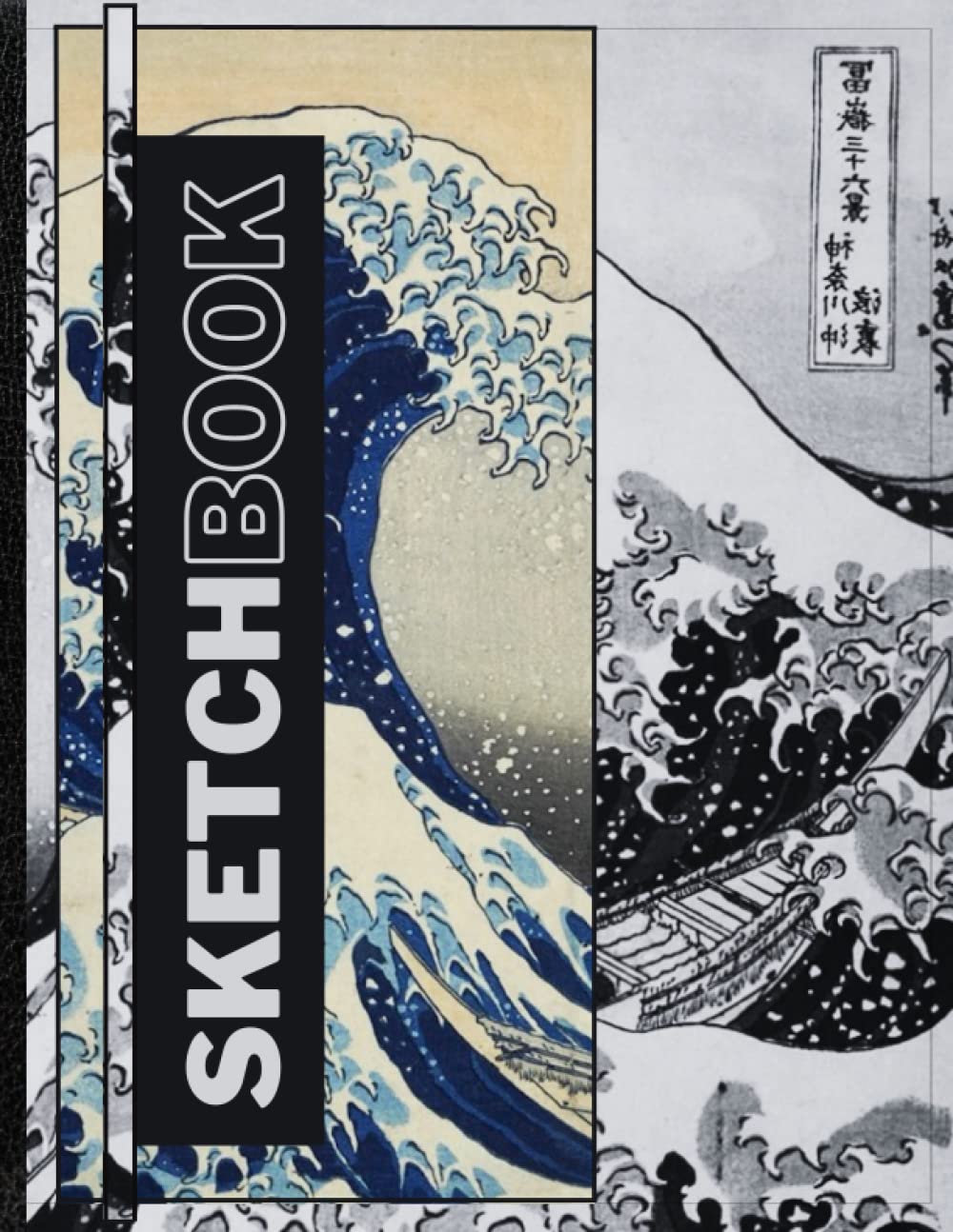 capítulo por capítulo baixar Sketchbook: Japanese Sketch Pad | Edo Period Blue Black White Great Wave Background | Blank Bordered Paper for Kids Teens Adults Students