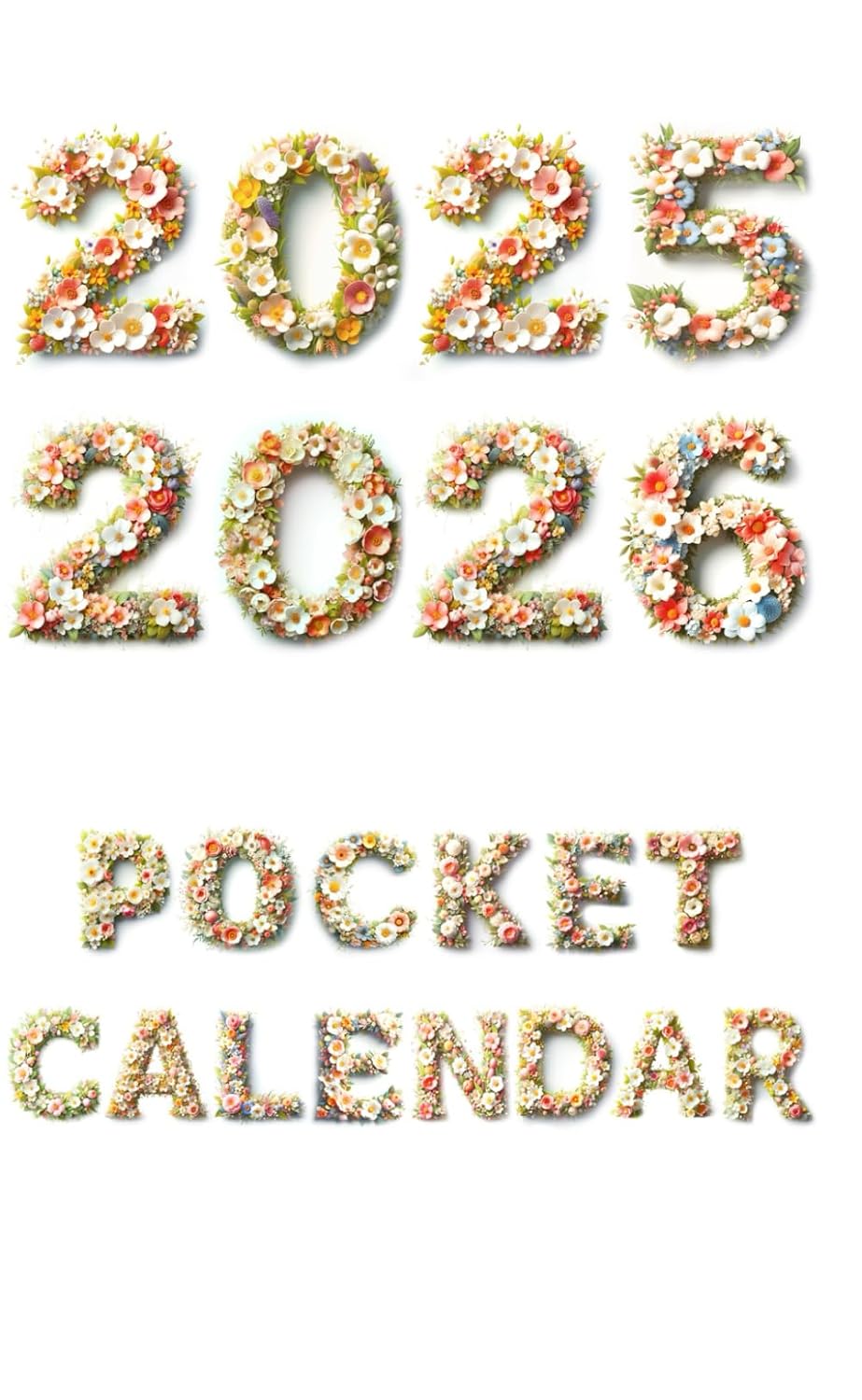 Pocket Calendar 2025-2026 for Purse – Floral Text | 2 Year Pocket Planner January 2025 - December 2026 | Small Pocket Size 4 x 6.5 baixar o livro de graça