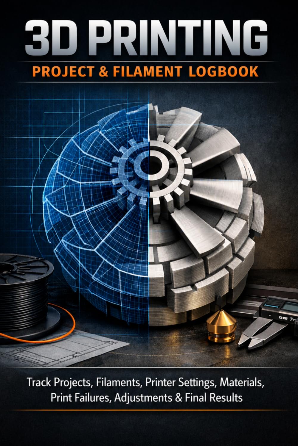ler totalmente 3D PRINTING PROJECT & FILAMENT LOGBOOK: Track Projects, Filaments, Printer Settings, Materials, Print Failures, Adjustments & Final Results