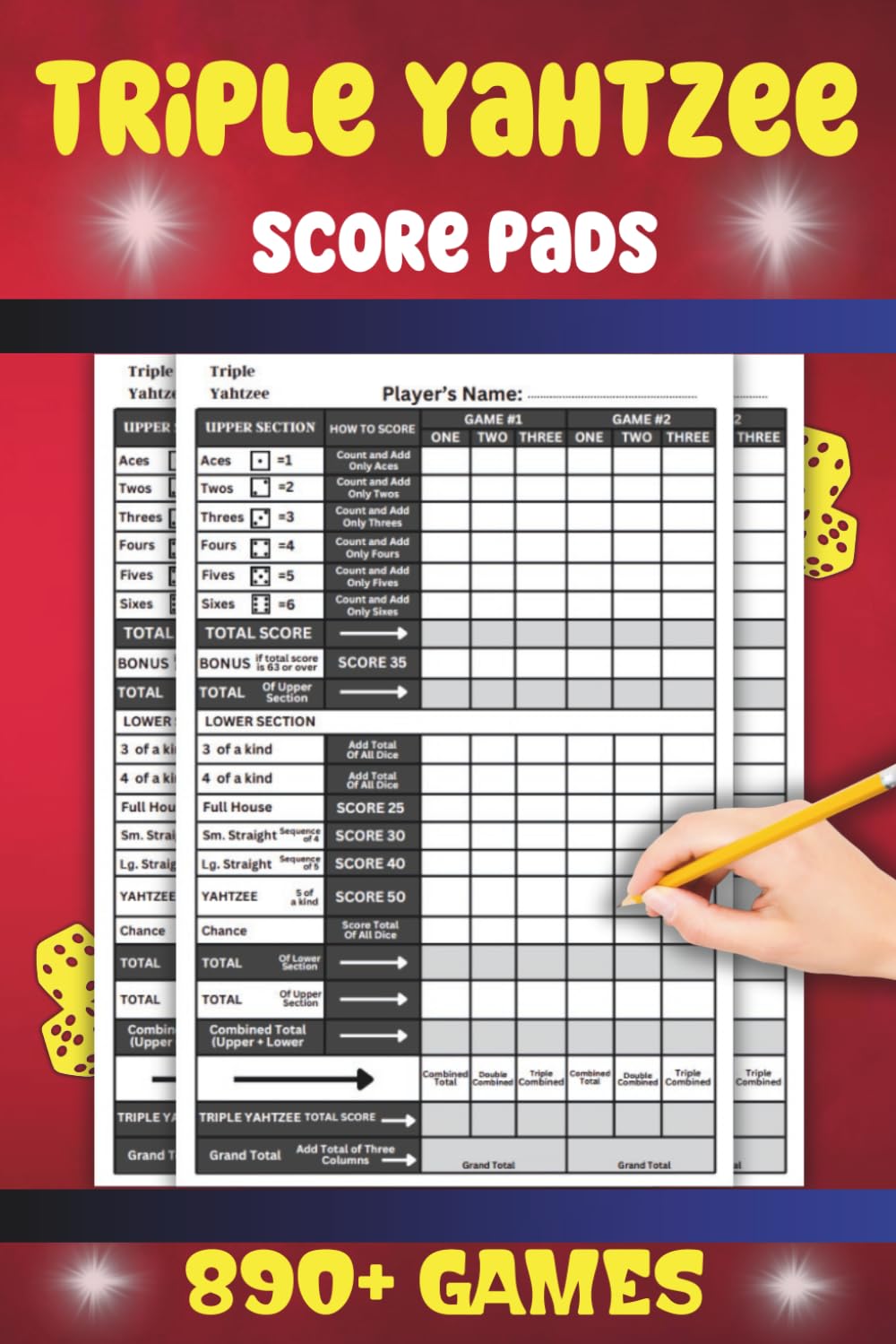 Triple Yahtzee Score Sheets: Triple Yahtzee Score Book with 6 x 9 Inches Page Size, 150 pages, Yahtzee Scorekeeping baixar livro de graça