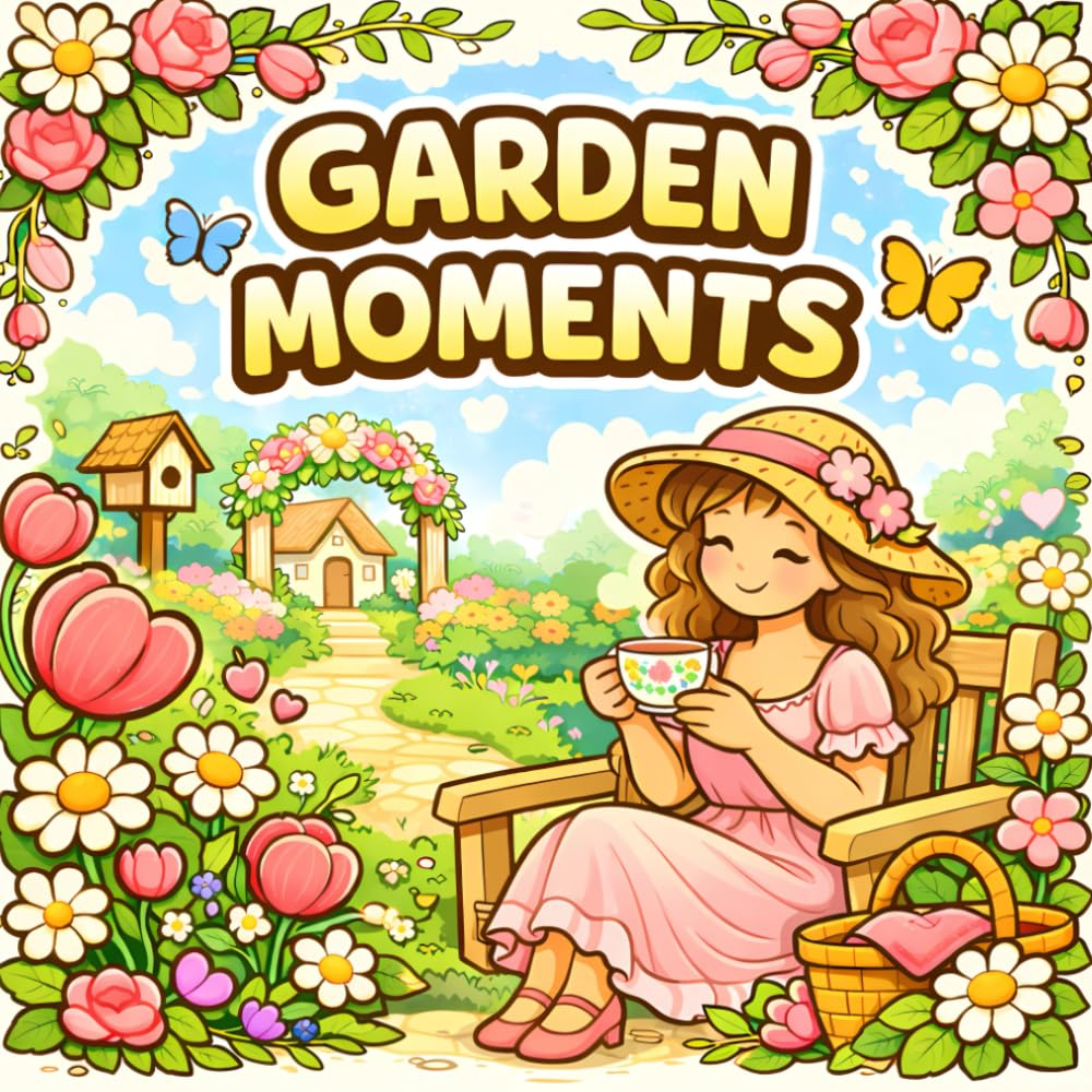 Garden Moments: A Relaxing Coloring Book for Women with Garden Flowers, Cute Animals, and Spring Scenes - Perfect for Easter, Valentine’s Day & Mother's Day Gifts baixar o livro de graça