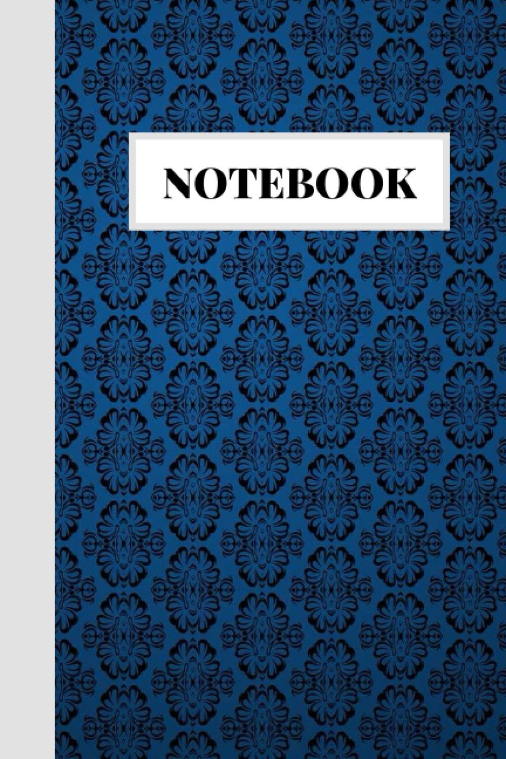 ler totalmente Notebook: Cool Antique Wallpaper Dark Blue Notebook Blank Lined Journal