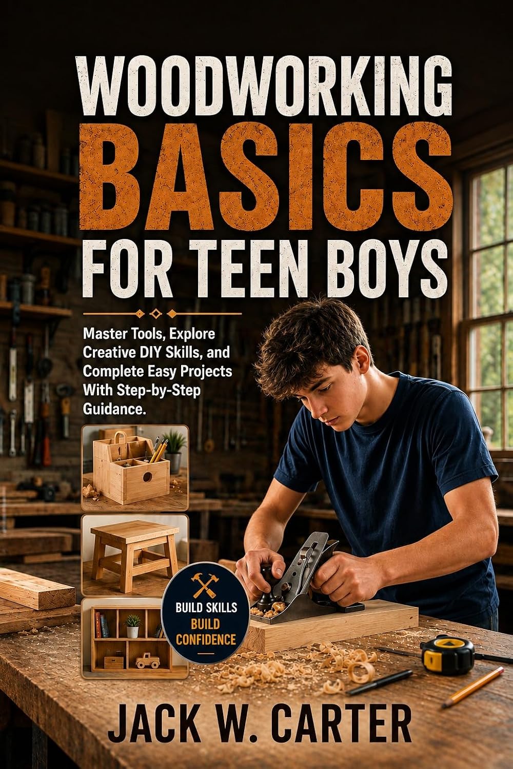 ler totalmente WOODWORKING BASICS FOR TEEN BOYS: aster Tools, Explore Creative DIY Skills, and Complete Easy Projects With Step-by-Step Guidance. (English Edition)