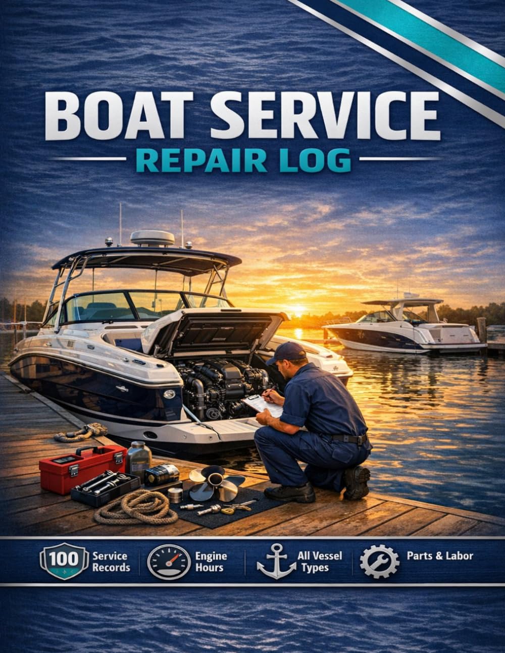 capítulo por capítulo baixar Boat Service & Repair Log: Complete Marine Maintenance Record Book for Boat Owners | 100 Service Records for Engine, Hull, Electrical, Rigging, Electronics & Winterization