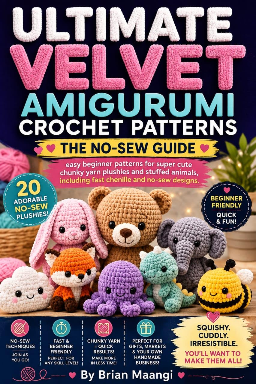 ULTIMATE VELVET AMIGURUMI CROCHET PATTERNS: THE NO-SEW GUIDE.: easy beginner patterns for super cute chunky yarn plushies and stuffed animals, including... and no-sew designs. (English Edition) baixar livro de graça