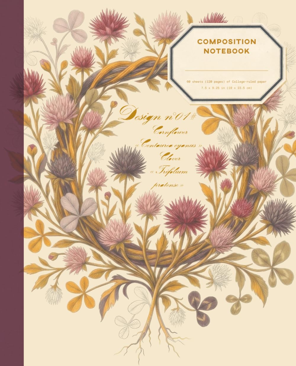 ler totalmente Composition Notebook | Design No. 01: A Gentle College Ruled Journal with a Botanical Wildflower Wreath, 120 Pages, 7.5 x 9.25 Inches
