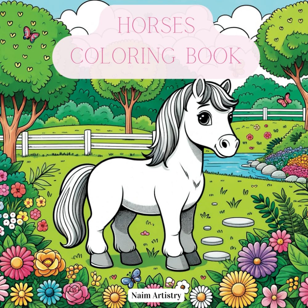 Horses Coloring Book - 25 horse images for coloring - mainly for children baixar livro de graça