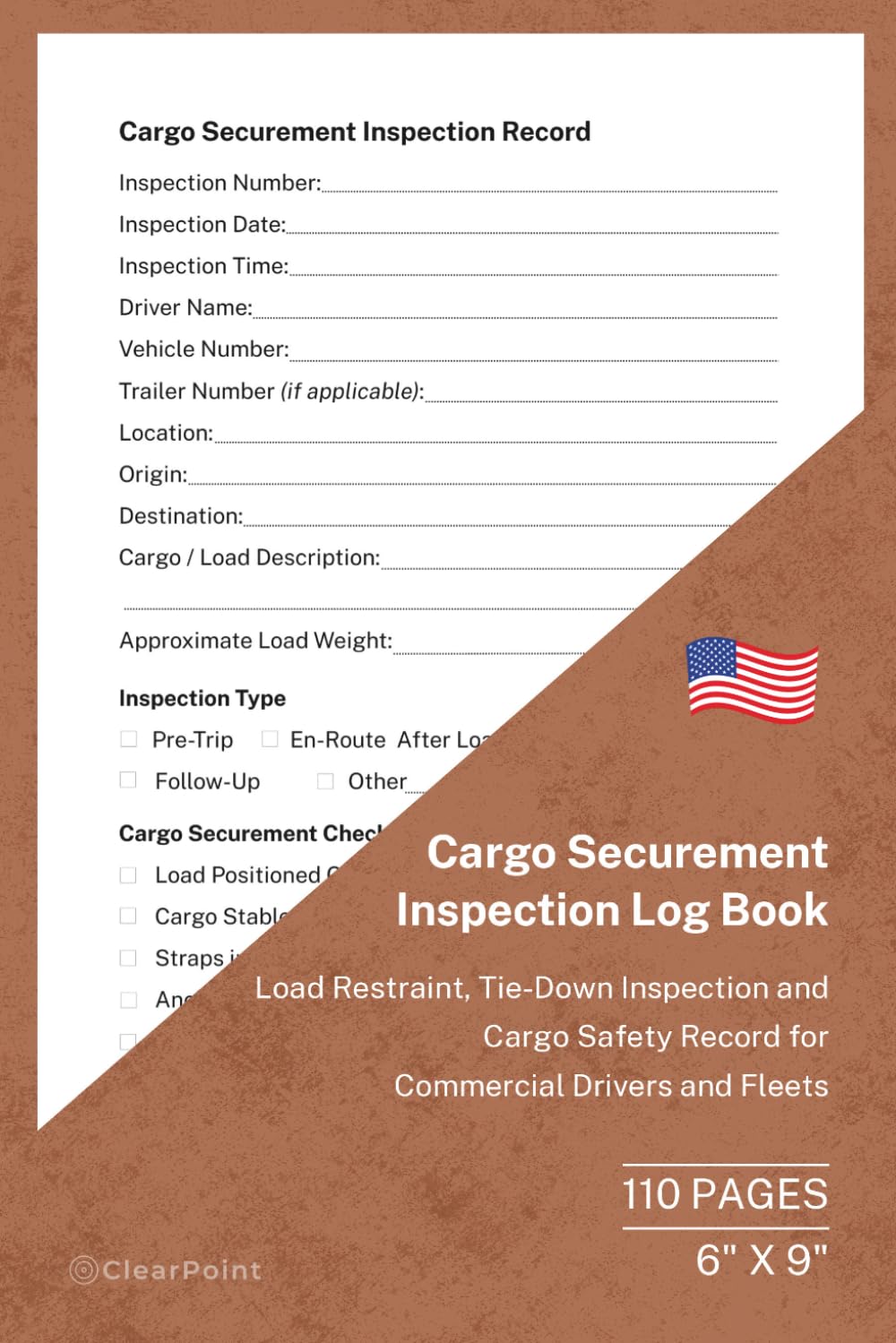 capítulo por capítulo baixar Cargo Securement Inspection Log Book: Load Securement Inspection and Cargo Safety Record | 110 Pages | 6 × 9 Format: Commercial Vehicle Inspection... Drivers, Fleet Managers and Motor Carriers