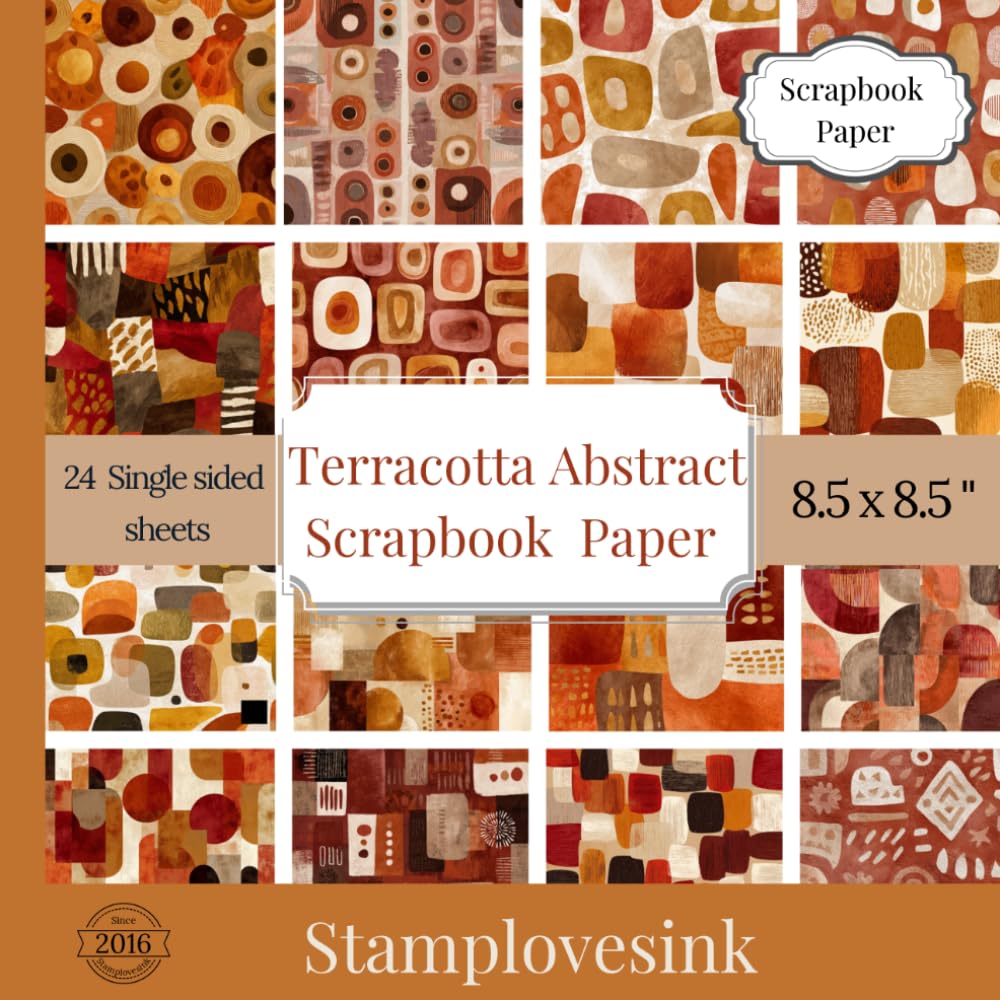 ler totalmente Terracotta Abstract Scrapbook Paper: 24 Single-Sided Decorative Craft Sheets with Warm Earthy Abstract Patterns for Scrapbooking, Journaling, Collage and Paper Crafts