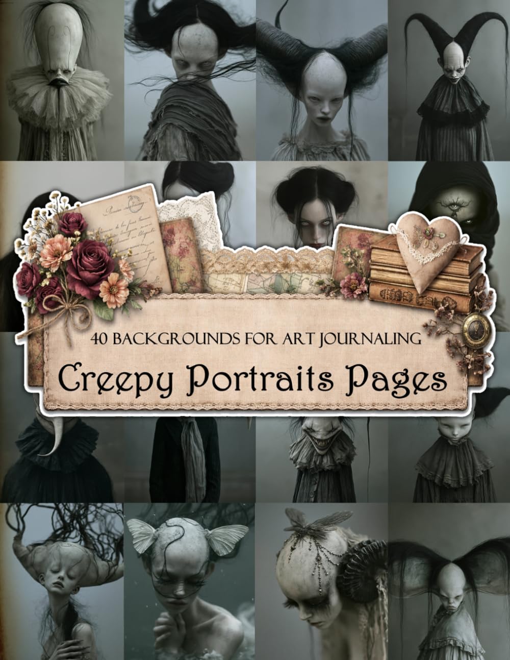 Creepy Portraits Scrapbook and Junk Journal Papers 8.5” x 11”, 40 Single-Sided Sheets For Scrapbooking, Collage, Card Making and Papers Craft baixar livro de graça