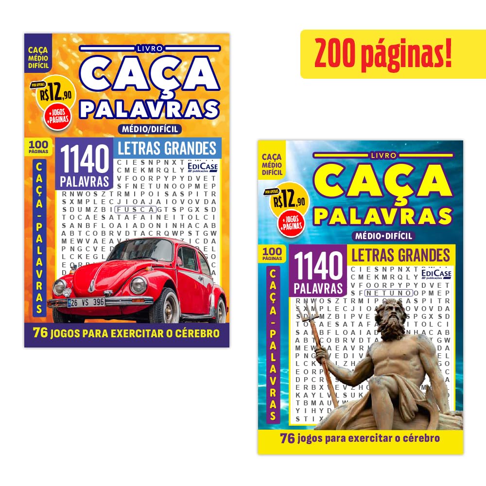 Kit 2 Livros Caça-Palavras ed.01 - Médio/Difícil - 105 e 106: 200 páginas e 152 jogos para exercitar o cérebro baixar o livro de graça