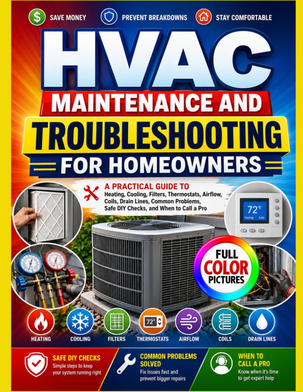 ler totalmente HVAC Maintenance and Troubleshooting for Homeowners: A Practical Guide to Heating, Cooling, Filters, Thermostats, Airflow, Coils, Drain Lines, Common Problems, Safe DIY Checks, and When to Call a Pro