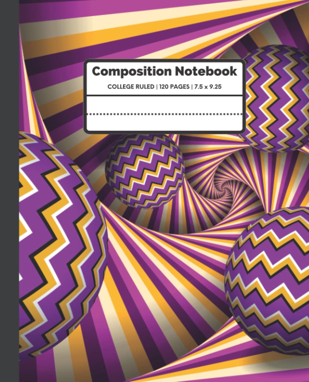 Composition Notebook: Purple and Gold Rolling Balls Optical Illusion | College Ruled, 120 pages | Perfect for Kids, Teens, Adults, Students, and Teachers baixar livro de graça