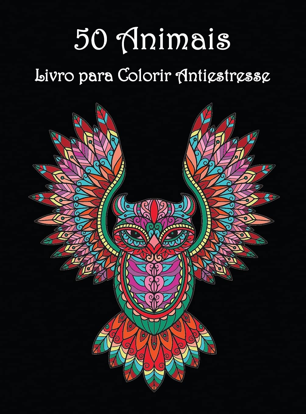 ler totalmente 50 Animais: Lindos Desenhos Animais para Colorir e Relaxar Livro de coloração Mandala para Adultos