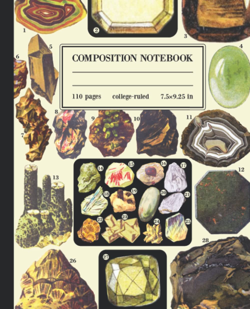 capítulo por capítulo baixar Composition Notebook College Ruled: Crystals Minerals Gemstones Vintage Illustration, Rare Precious Metals, Sedimentary Igneous Geology and... Journal For Girls, Teens, Women | Wide Lined