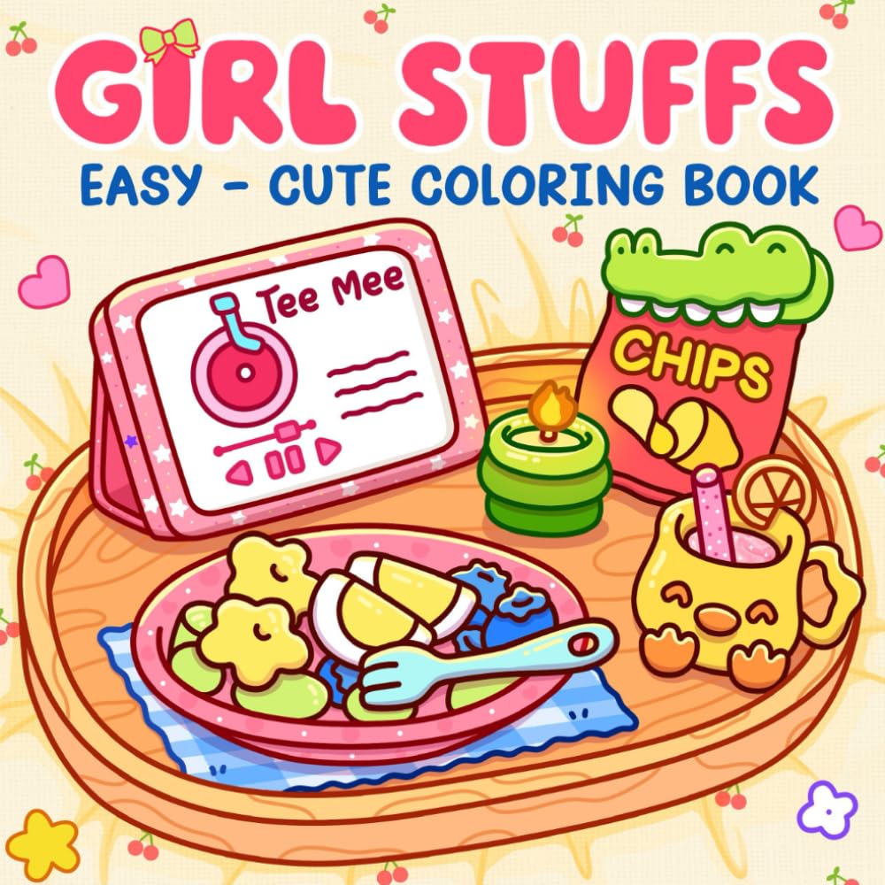 Girl Stuffs: Self-Care and Soft Daily Moments Coloring Book Featuring Cute Illustrations for Adults and Teens baixar o livro de graça