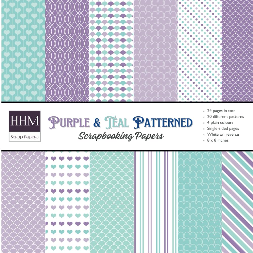 Purple and Teal Patterned Paper Pad: 24 papers in gorgeous purple & teal for all your scrapbooking and card making needs baixar livro de graça