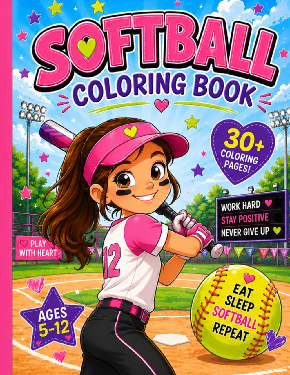 capítulo por capítulo baixar Girls Softball Coloring Book: 30+ Fun and Easy Coloring Pages for Girls Ages 5–12 Featuring Players, Teammates, Fans, Trophies, and Softball Adventures