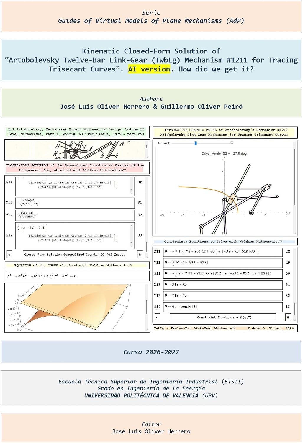 capítulo por capítulo baixar Kinematics Closed-Form Solution of “Artobolevsky Twelve-Bar Link-Gear (TwbLg) Mechanism #1211 for Tracing Trisecant Curves”. AI version. How did I do it?... Mechanisms (AdP) Book 156) (English Edition)