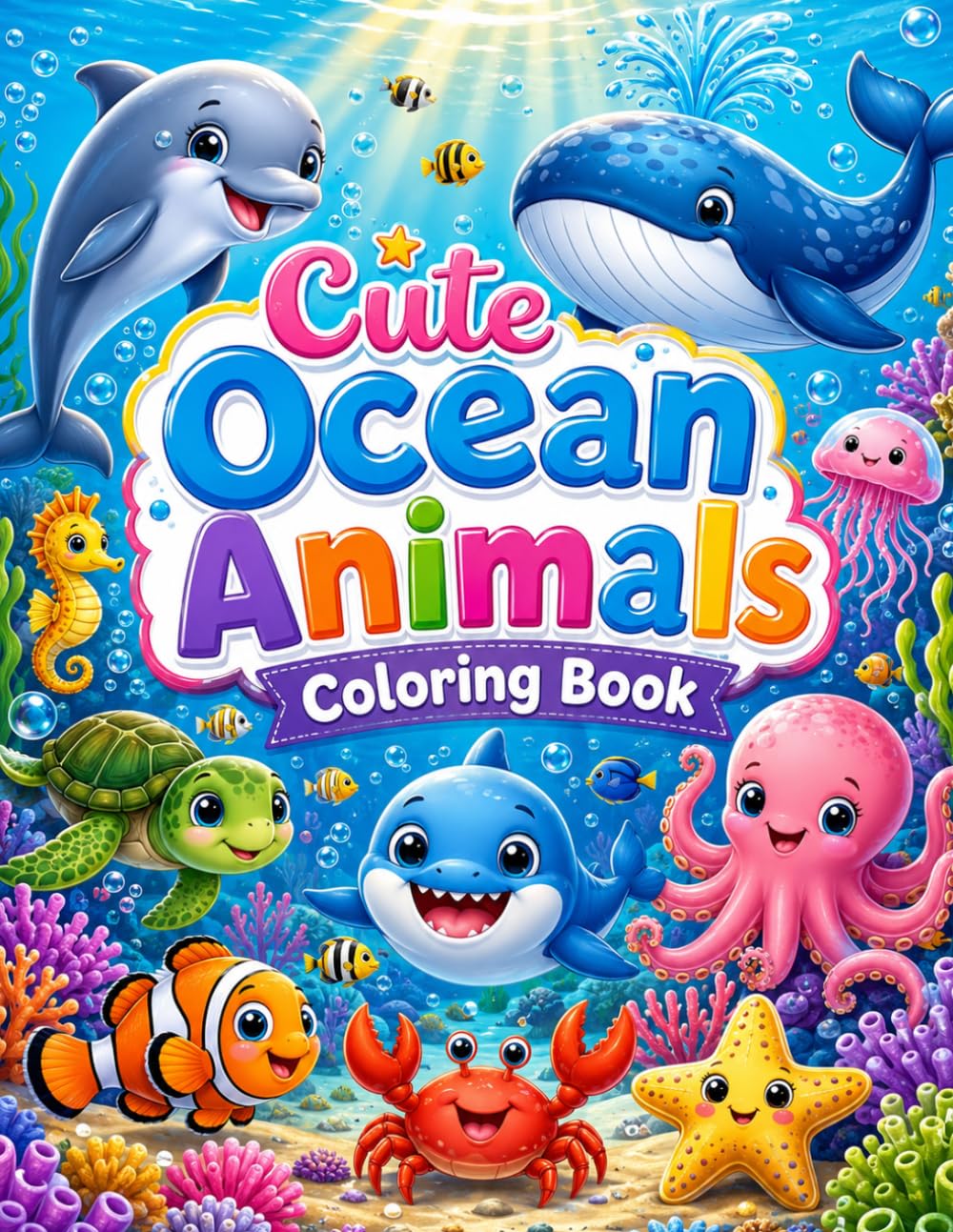 Cute Ocean Animals Coloring Book (Spanish Edition) baixar livro de graça