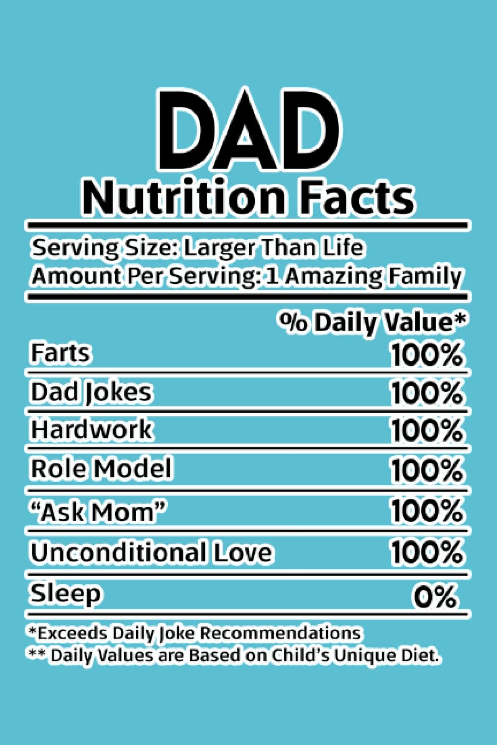 ler totalmente Funny College Lined Notebook, "Dad Nutrition Facts" 100 Ruled Pages 6x9 inch Journaling Notebook: A Fantastic Unique and Quirky Notebook for Journaling, Note Taking or Diary