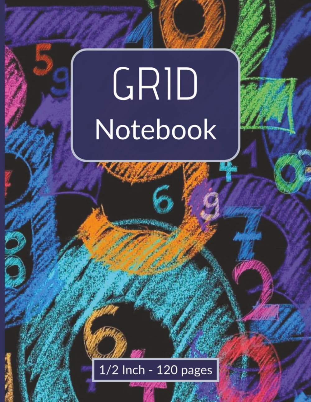 GRID Notebook: 1/2 Inch Large Squares: 120 Pages, Neon Chalkboard Design. Perfect for Math Students, Pixel Art, and High-Visibility Writing. baixar o livro de graça