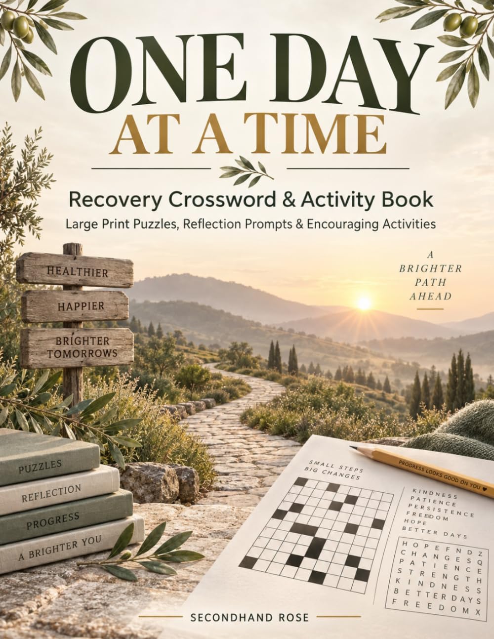 One Day at a Time: Recovery Crossword and Activity Book with Large Print Puzzles Reflection Prompts and Encouraging Activities baixar livro de graça