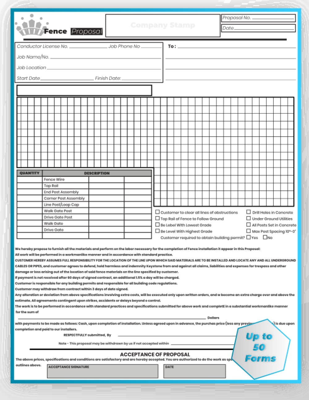 capítulo por capítulo baixar Fence Proposal Forms: Perfect For Preparing a professional Fencing Proposal For a Client or Company. (100 Pages 8.5x11 Inches).